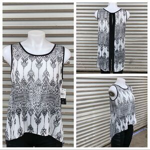 BCX size medium sheer print hi Lo top